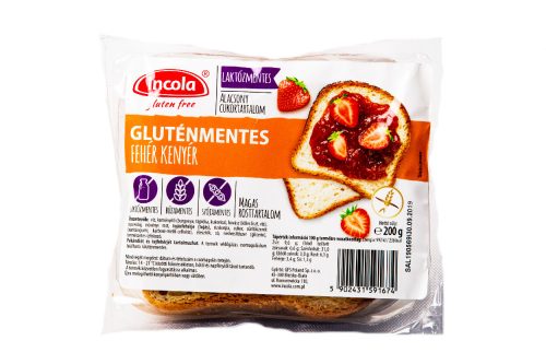 Incola - Gluténmentes fehér kenyér 200g (12 db)