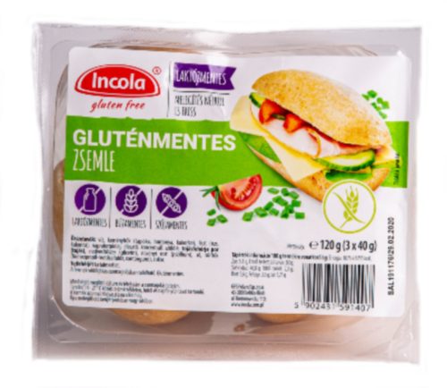 Incola - Gluténmentes reggeliző zsemle (3X40G)