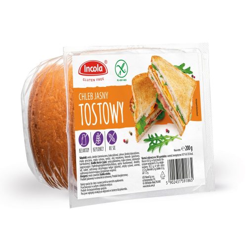 Incola - Gluténmentes Toast kenyér 200g (12 db)