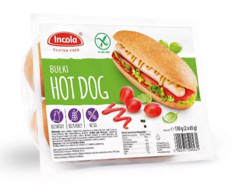 Incola - Gluténmentes Hot-dog kifli 130g (2X65G)