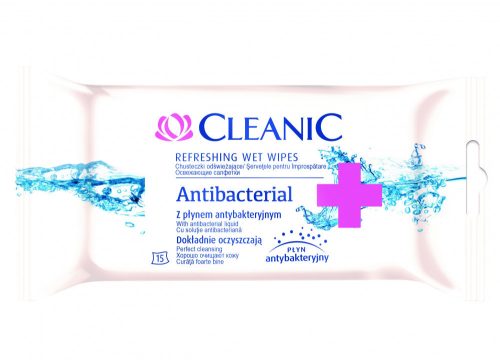 Cleanic antibakteriális frissítő törlőkendő - Antibakteriális 15db