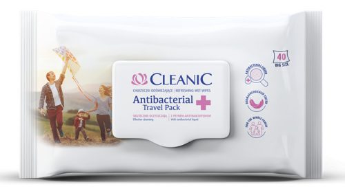 Cleanic antibakteriális frissítő törlőkendő - Antibacterial Travel pack 40 db