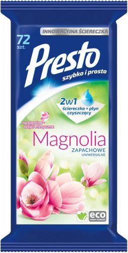 Presto univerzális törlőkendő magnólia illattal 72 db (12 db)