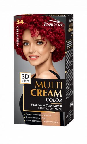 Joanna Multi Cream Color tartós hajfesték (34) - Intenzív vörös (6 db)