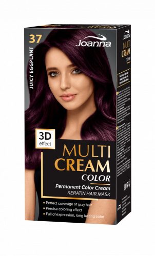 Joanna Multi Cream Color tartós hajfesték (37) - Lédús padlizsán (6 db)