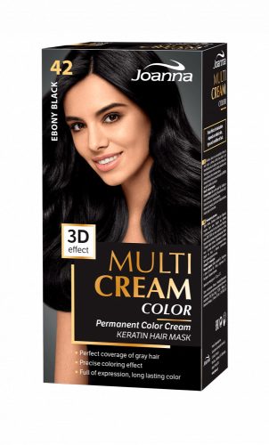 Joanna Multi Cream Color tartós hajfesték (42) - Ébenfekete (6 db)